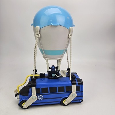 Fortnite Battle Bus Toy Vehicle w/ Balloon Epic Games Figure Playset Blue Used