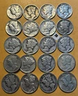 Mercury Dimes Lot of 20 90% Silver - 1940's  [R]