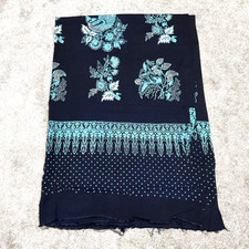 Indonesian Batik Women's Loose Sarong Size 100x42" Hand Drawn Peafowl Multicolor