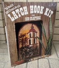 Vintage 1979 Rug Crafters CALIFORNIA MISSION 2 x 3 Latch Hook Kit WITH YARN