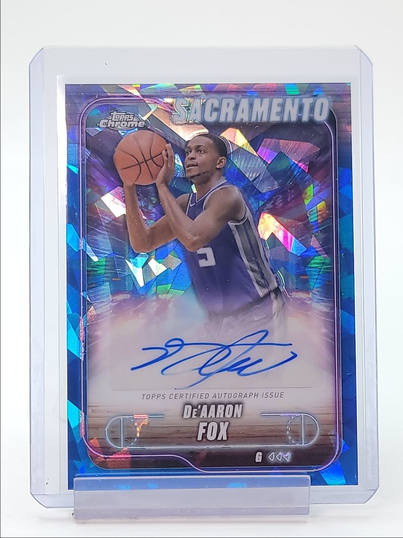 DE'AARON FOX 2024-25 TOPPS CHROME SAPPHIRE REFRACTOR AUTOGRAPH AUTO Q4857