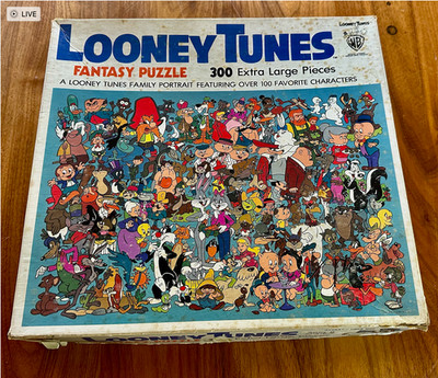 1981 Vintage Whitman LOONEY TUNES FANTASY PUZZLE 300 Large Pieces ~ COMPLETE!