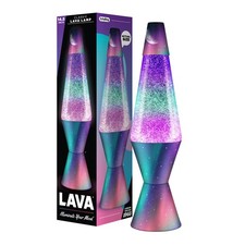 "Lava  Lamp 14.5"" Polar Glimmer Silver Glitter Multicolor Base  Globe"