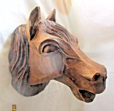 SCULPTURE BELLE TETE DE  CHEVAL EN BOIS -DECO CUISINE  BOUCHERIE AUTRE -BE