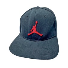 Jordan Hat Cap Snap Back Black Red Jumpman Embroidered Mens Nike AR2118-010