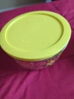 Pyrex 4 Cup Storage Bowl with Lid Pink &  Yellow Flowers/Daisies. Flower Power