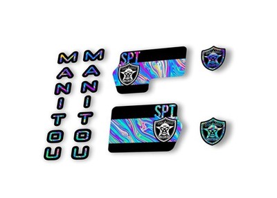 Manitou Circus Sport 2020 Gabel Federung Aufkleber Kit Sticker Set Oil Slick 1