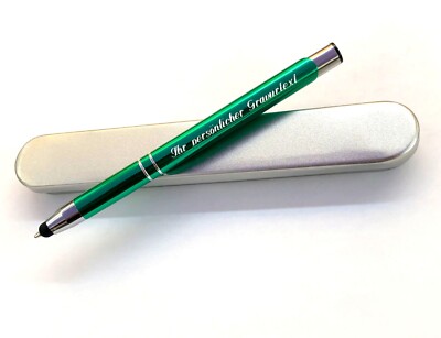 2 x Metall Kuli Kulli Stylus Touch Pen mit Persönlicher Gravur und Etui