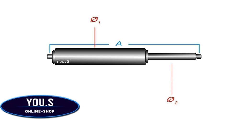 2 x YOU-S Original Gasfedern für FIAT Palio (178BX) Schrägheck - Heckklappe - Изображение 2 из 2