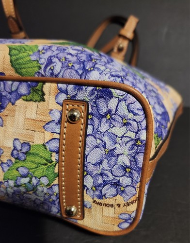 Dooney Bourke lila gelb groß Shopper Tasche Hortensien Kollektion Umhängetasche - Bild 18 von 23