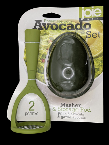 Joie Avocado Werkzeugset - Stampfer & Aufbewahrung Pod | BPA-frei, 2-teilig grün Küchenwerkzeug