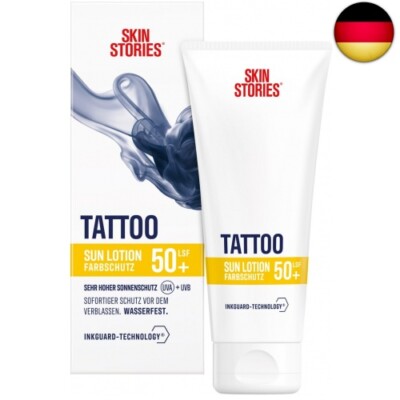 SKIN STORIES Sun Lotion LSF 50+ (100 ml), Tattoo-Farbschutz Sonnencreme mit