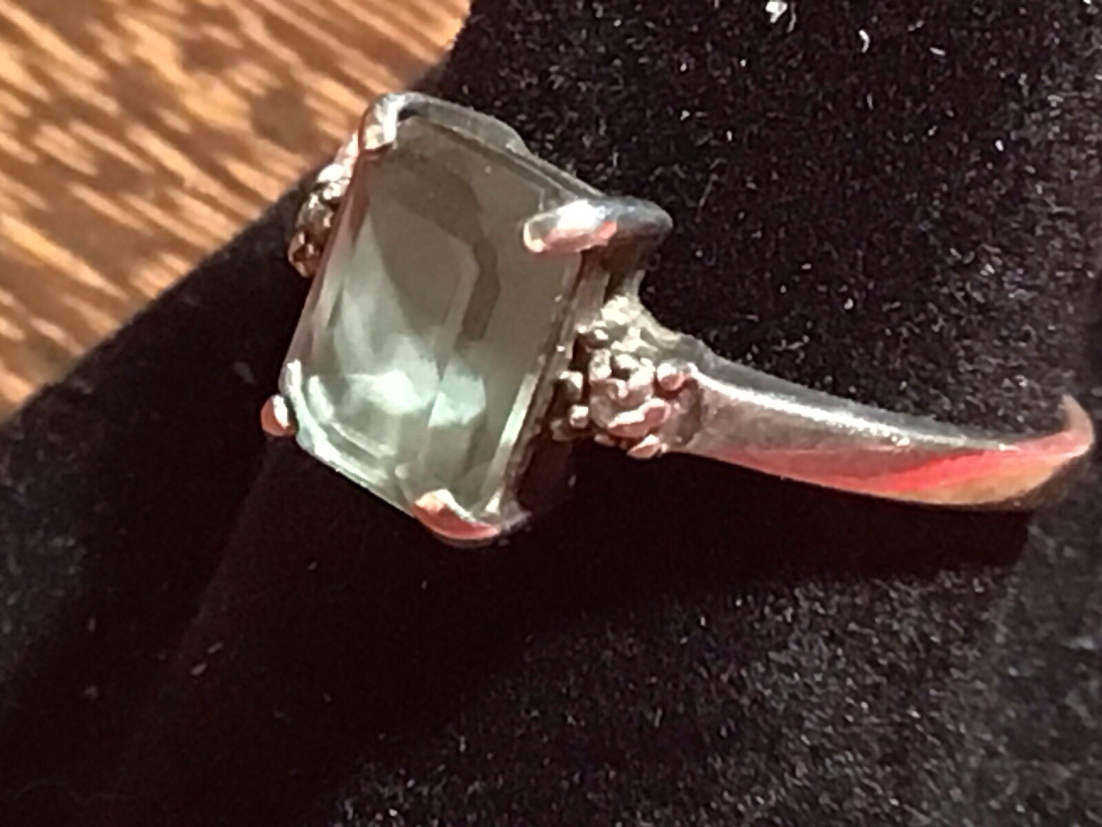 Sterling Silver Solitaire Ring With Topaz And Dia… - image 6