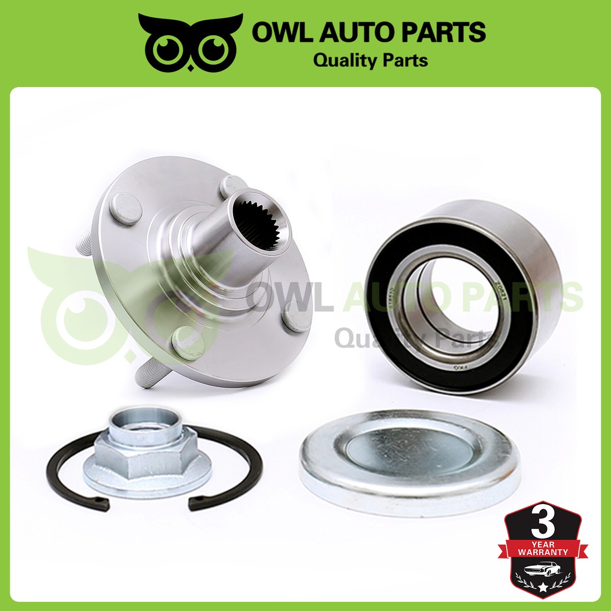 Pair Of Front Wheel Bearing Hub Assemblies With ABS For 2000-2011 Ford Focus - 4 Lug, Replacement For Part #518510