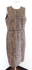 J Crew Womens Leopard Print Sheath Dress in Bi Stretch Cotton Size 12 Career