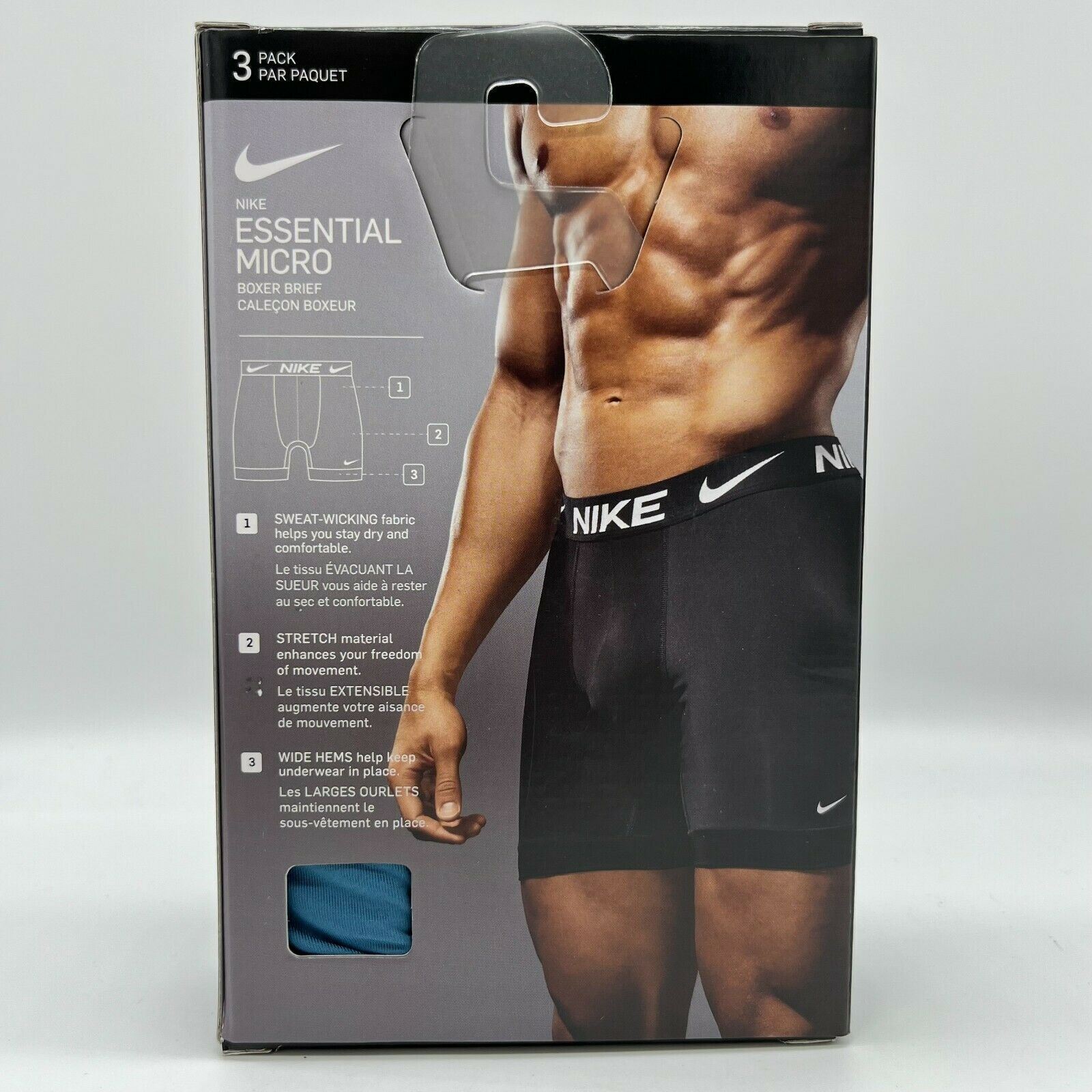 Nike Underwear Nike Everyday Cotton Stretch 3 PK Boxer Briefs Mens Medium NEW image 7