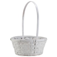 8 Round White Wicker Handwoven Gift Arrangement Fruit Or Easter Basket- 4x8... on sale 8 Round White Wicker Handwoven Gift Arrangement Fruit Or Easter Basket- 4x8... on sale
