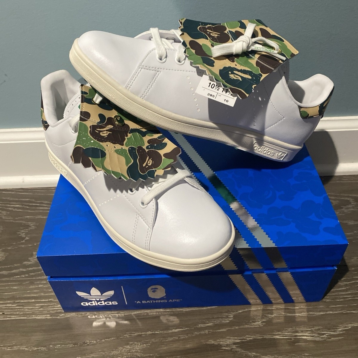 Size 10.5 - adidas Stan Smith Golf x BAPE Low Camo lets go golfing