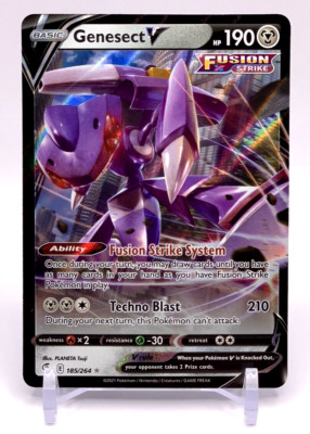 Genesect V Ultra Rare Holo Pokemon Card Fusion Strike 185/264 Mint/NM