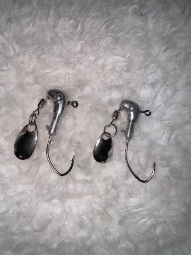 Pony Head Jigs with Spinner 1/16oz (25 Count) Mustad Sickle Hook, Colorado Blade - Picture 1 of 3
