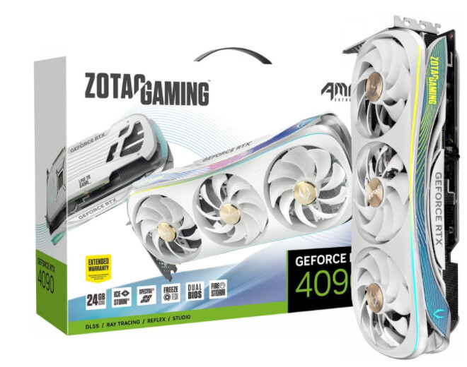 ZOTAC GAMING GeForce RTX 4090 AMP Extreme AIRO 24GB White GDDR6X