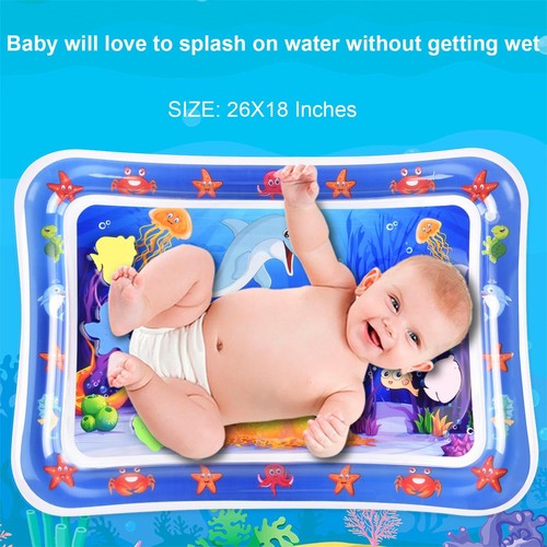 Tummy Time Water Mat Inflatable Baby Play mat for 3 6 9 Months whale - Picture 2 of 6