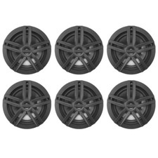 6x Enrock Marine 2-Way High-Performance 6.5" Black Water-Resistant Speaker