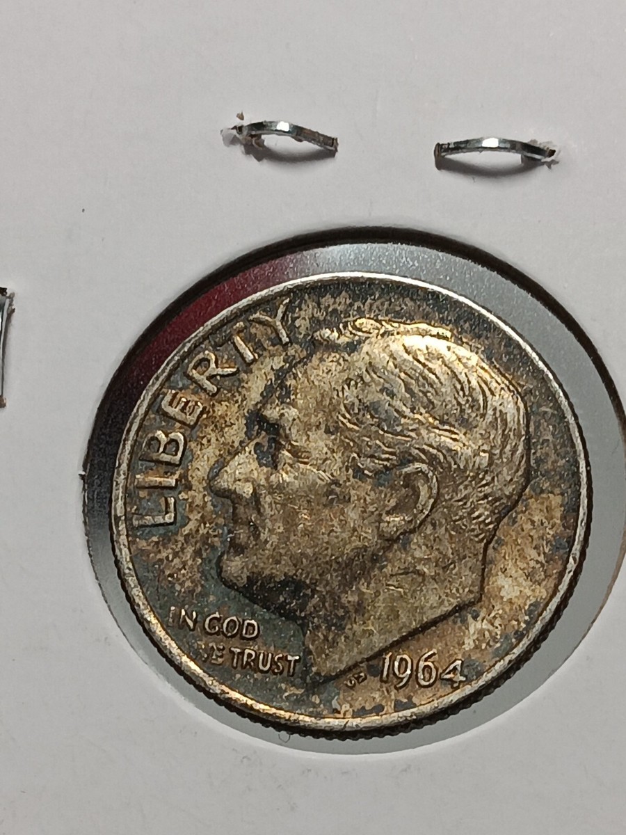 👉1964-STUNNING TONED Roosevelt Dime AU Choice WITH EYE APPEAL N