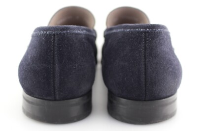 Salvatore Ferragamo Adam Dark Navy Blue Suede Loafers Men\'s 12 E Classic Shoes Men main image 4