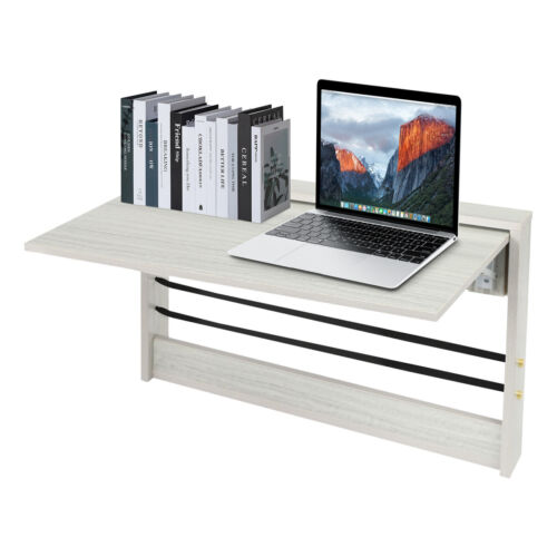 Folding Wall Table, Light Gray Fold Down Table Wall Mounted For Workbench, Home - Picture 16 of 20