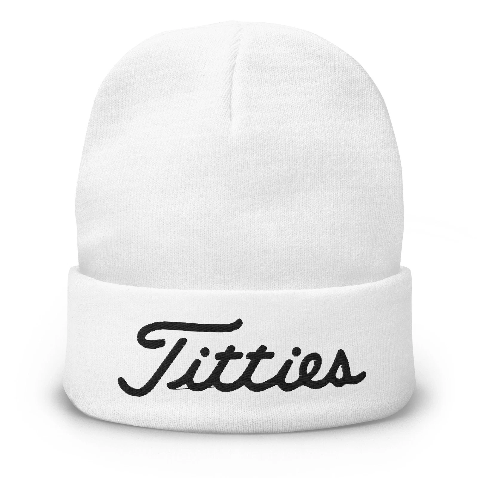 Titties Embroidered Beanie