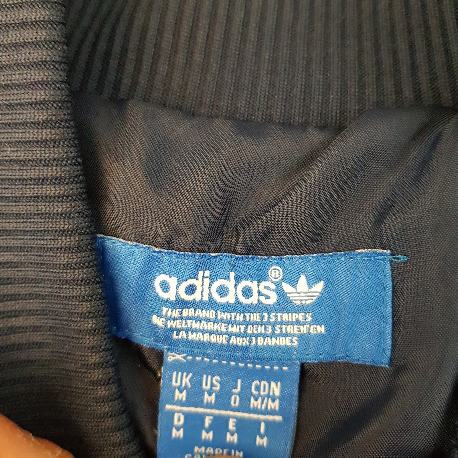 ALTRA Adidas Giacca Uomo Blu Medio Trapuntato Imbottito Bomber Cappotto Originale SST Cerniera