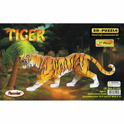 Farbiger Holzbausatz Tiger - 3D Puzzle