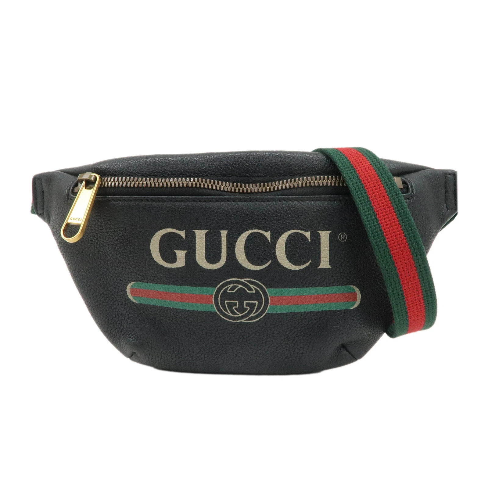 Authentique sac pochette GUCCI Sherry logo cuir petite taille noir 527792 occasion F/S