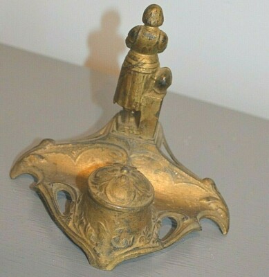 Antique character inkwell in rule 19th century 