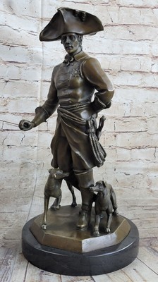 Handcrafted bronze sculpture Dog Two With King Warrior Great The Frederick Gift