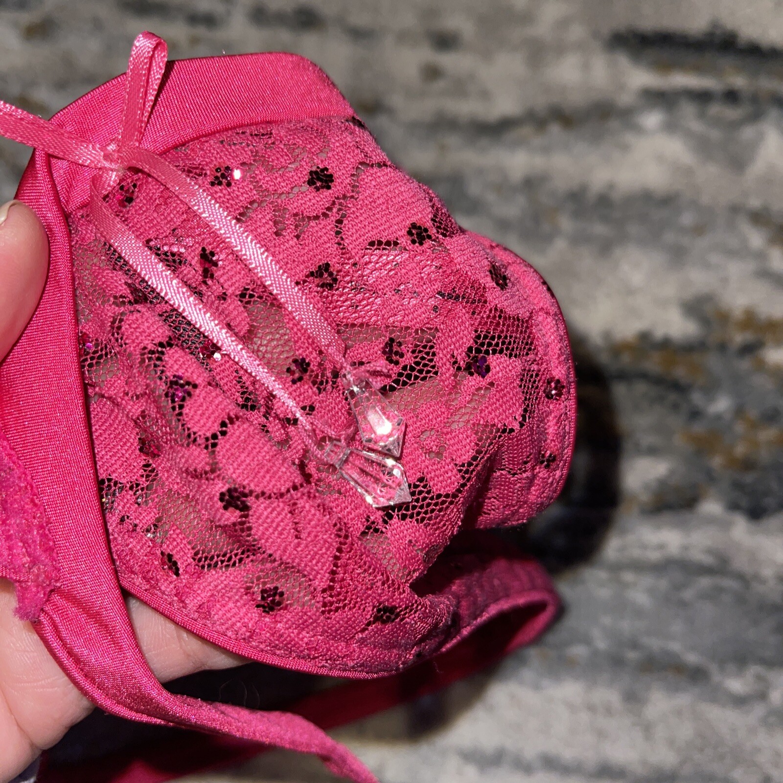 Vintage 2007 Victoria’s Secret Sexy Little Things Pink Jeweled Thong
