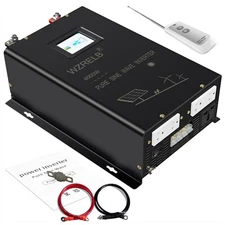 4000W Split Phase Pure Sine Wave Inverter 24V to 120V 240V Motor Solar Remote