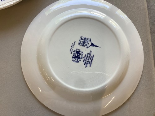 Wood & Sons NE Heritage Trail Foundation Blue Transferware Set of 5 10” Plates - Picture 11 of 12