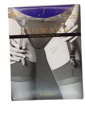 FREDERICK'S OF HOLLYWOOD Size MEDIUM Leg Ware NUDE Stockings Scallop Lace Top 2