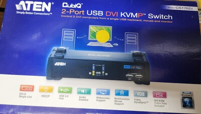 Aten CS1782A 2-Port USB DVI Dual Link KVMP Switch CubiQ