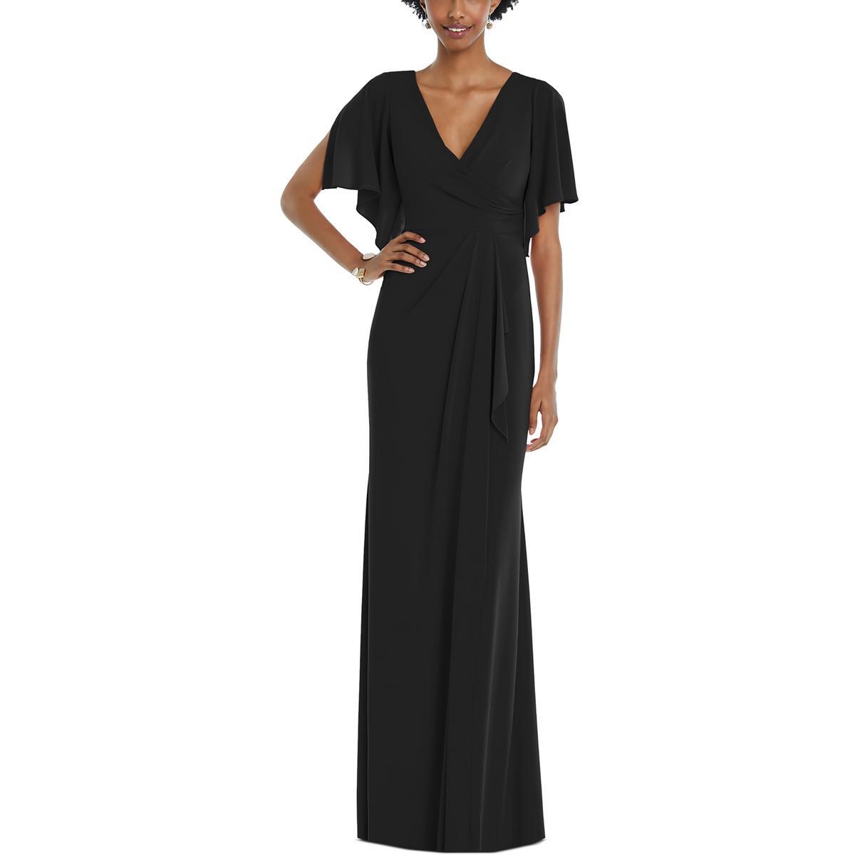 Женское свадебное вечернее платье макси из черной драпировки Dressy Collection XL BHFO 5725
