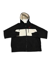 Nike Air Full Zip Color Block Hoodie Black White Red Size Medium Retro Casual