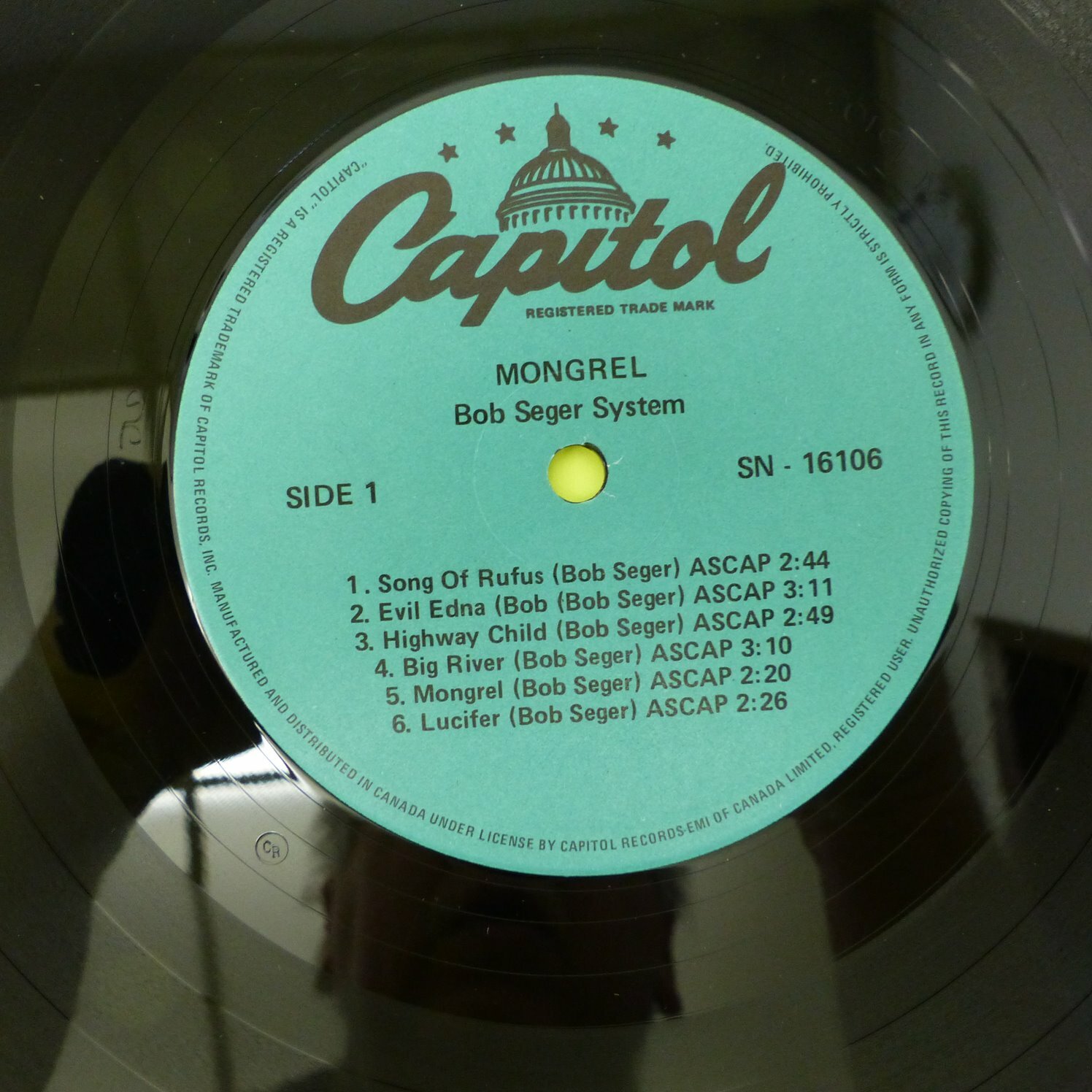 Bob Seger System Mongrel LP Record Vinyl Album 12