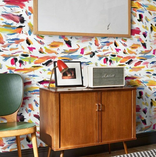 W4B modern brushstrokes wallpaper, 8 sheets of 39.4x27.5 in (59.2 square feet) - Picture 3 of 10