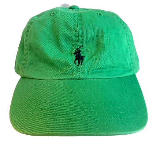 NEW! POLO Ralph Lauren Men's Sport Leather Strap Adjustable Hat/Cap-Green/Black - Picture 1 of 2