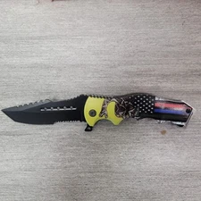 WF-1378 - USA Don'T Tread On Me First-Responder Patriot Tanto Serrated Blade