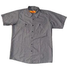 Red Kap Work Shirt Solid Color 2 Pocket Men's Industrial Uniform Short Sleeve