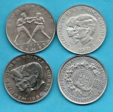 4 SAMOA 1 TALA CROWN COINS 1974 - 1992. EACH 38.6 mm, 28.3 g. JOB LOT.
