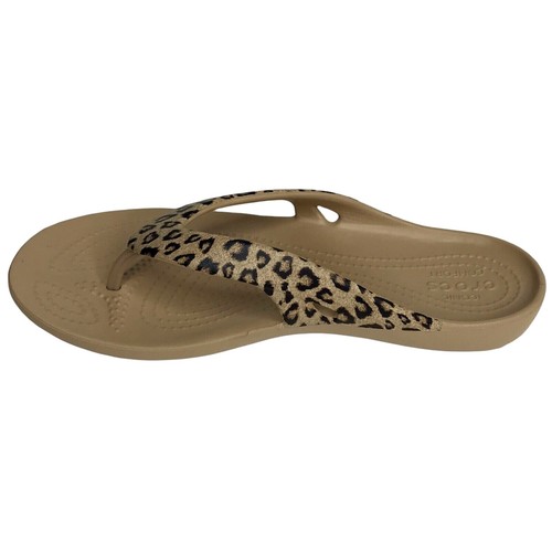 Crocs Womens Kadee Leopard Flip Flop Sandals Size 78 Casual Comfy